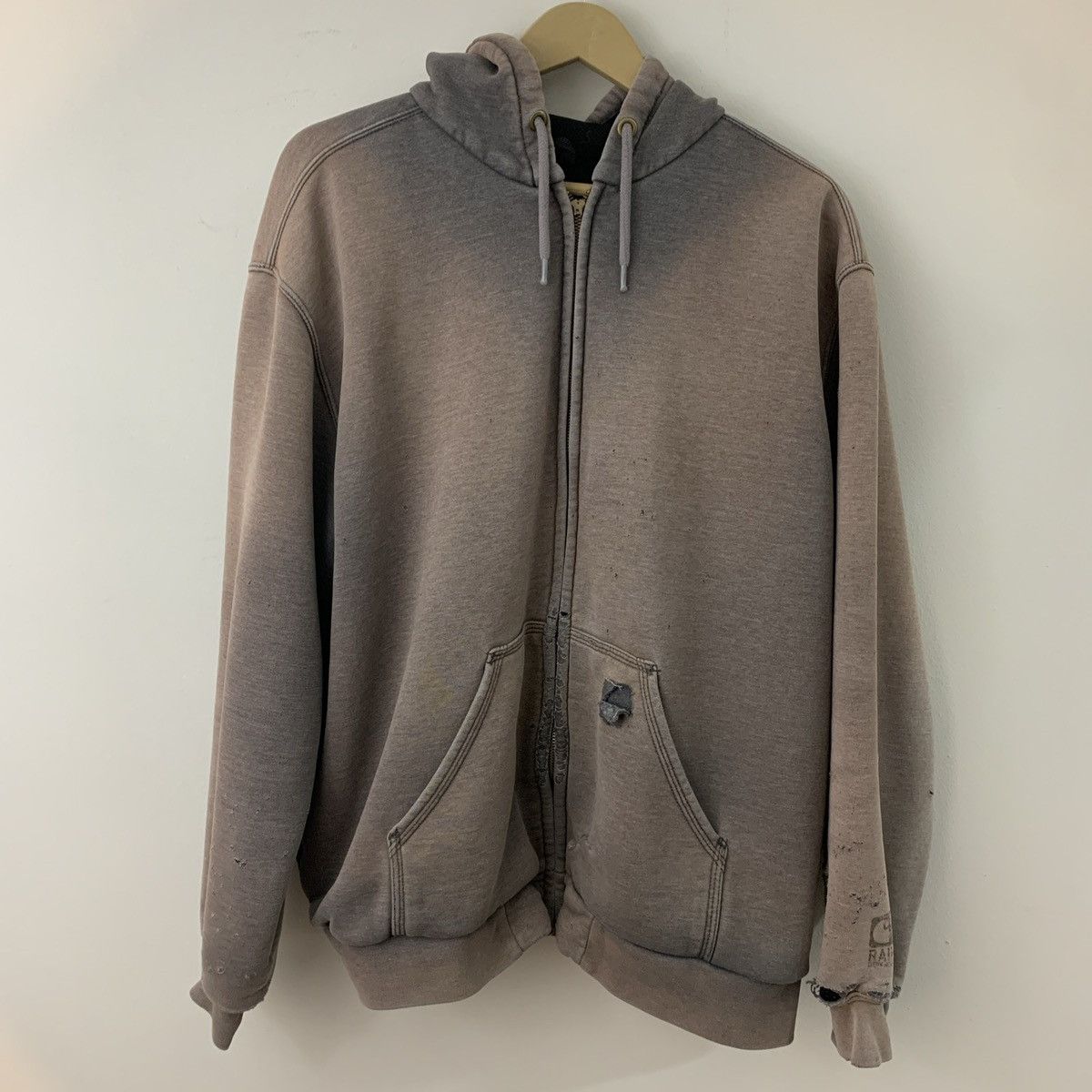 Vintage Carhartt Faded De Badged Hoodie Large Kanye