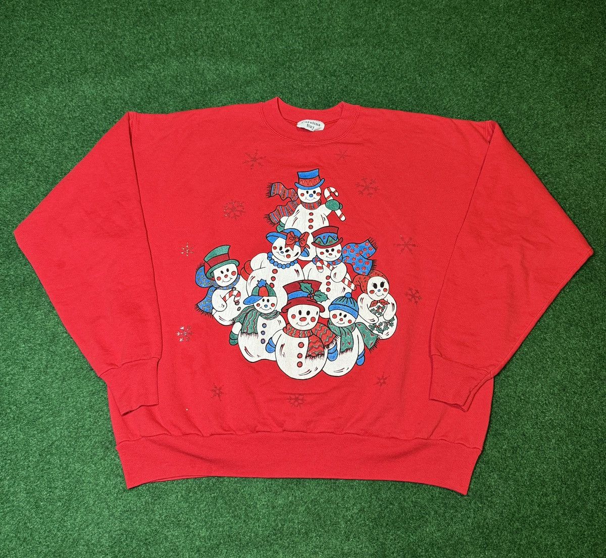 Vintage 90s Winter Holiday Christmas Snowmen Boxy Sweatshirt T-Shirts, Hoodie | FlexRushtees.com