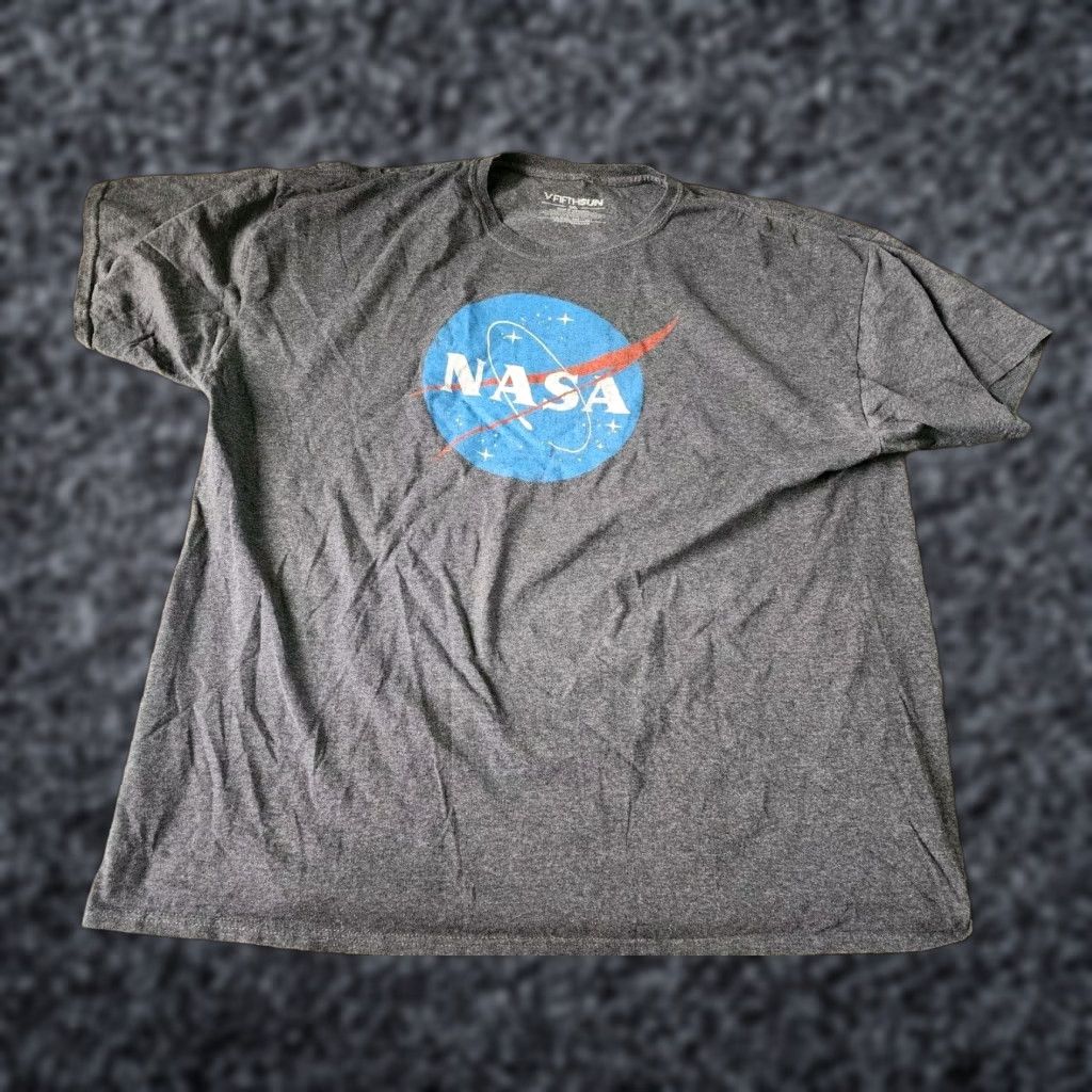 Vintage Nasa Big Logo Graphic T Shirt Mens 3xl Gray Space T Shirt Fifth Sun Crew Neck Short Sleeve