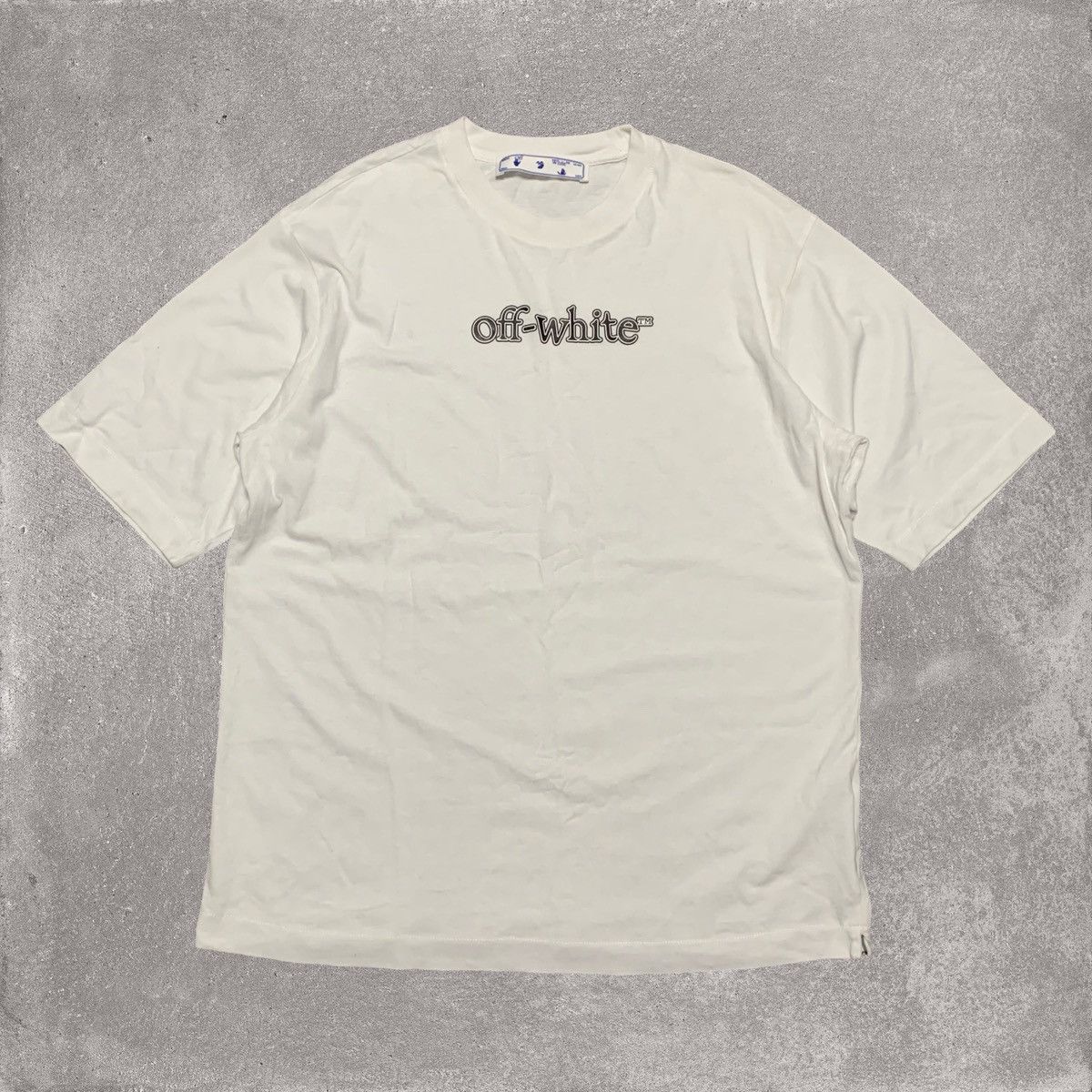 White Off White Large Logo Graphic White Tee Virgil Abloh Hoodie, Sweatshirt | FlexRushtees.com