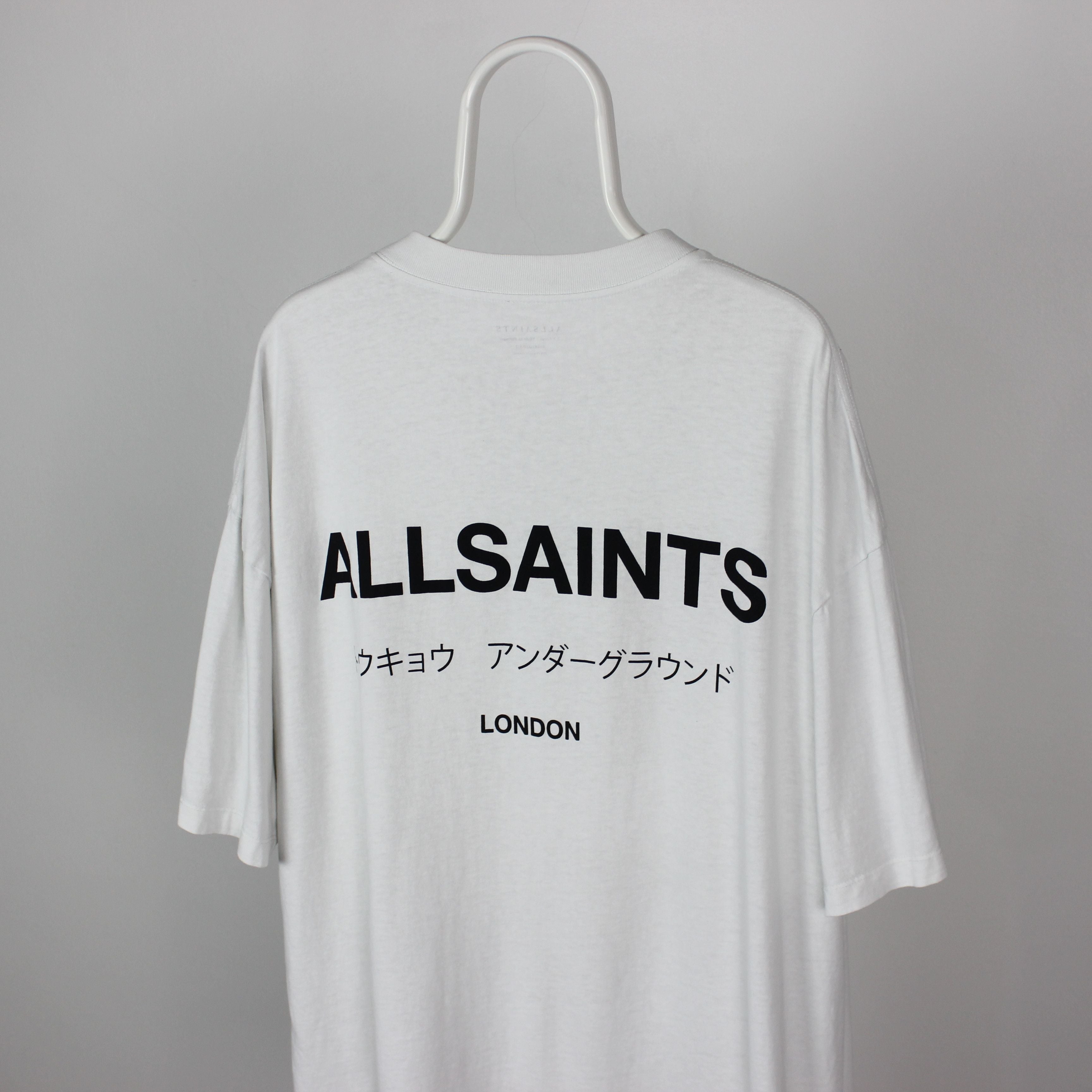 Allsaints Underground Ss Crew Xl Xxl White Big Logo T-Shirts, Hoodie, Sweatshirt | FlexRushtees.com