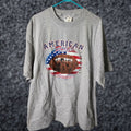 Vintage Delta Football T Shirt Mens 2xl Gray American Flag Pride Short Sleeve Crew Neck Casual Hoodie, Sweatshirt