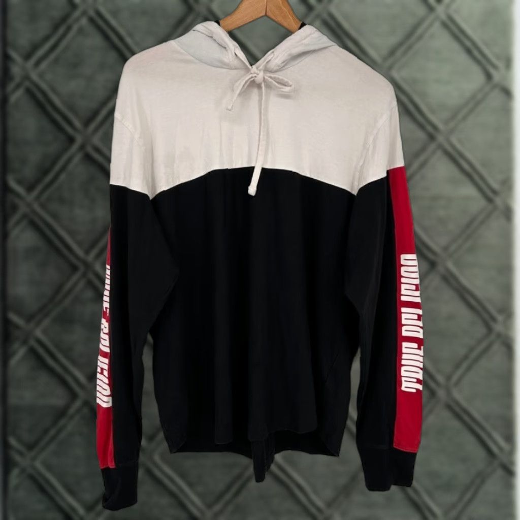 Religion True Religion Hoodie Mens 2xl Black Colorblock Long Sleeve Pullover Tee Hooded Panel