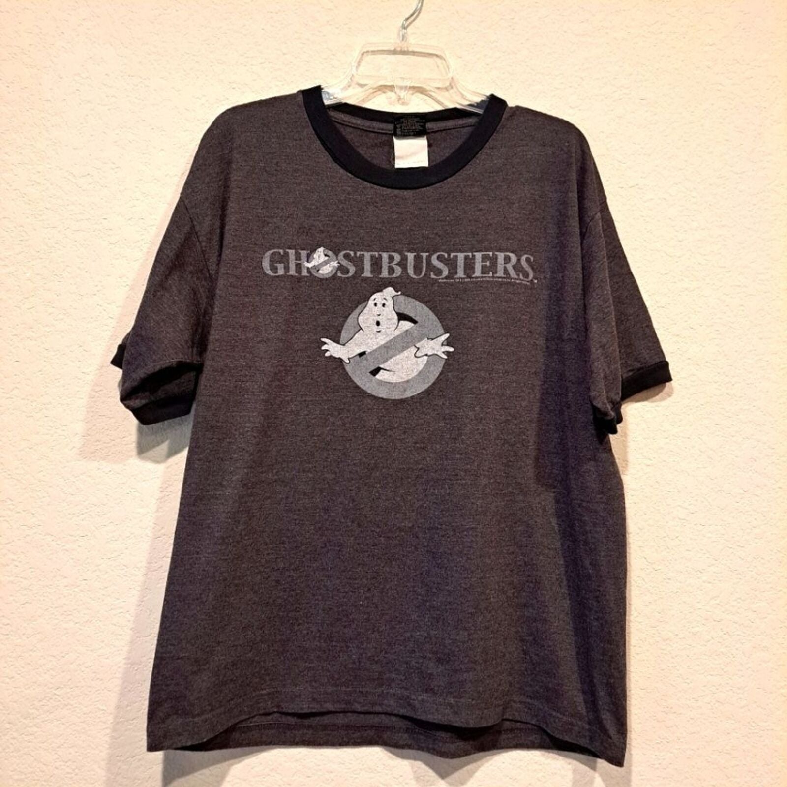 Vintage Y2k Ghostbusters T Shirt Gray Black Thunder Creek L