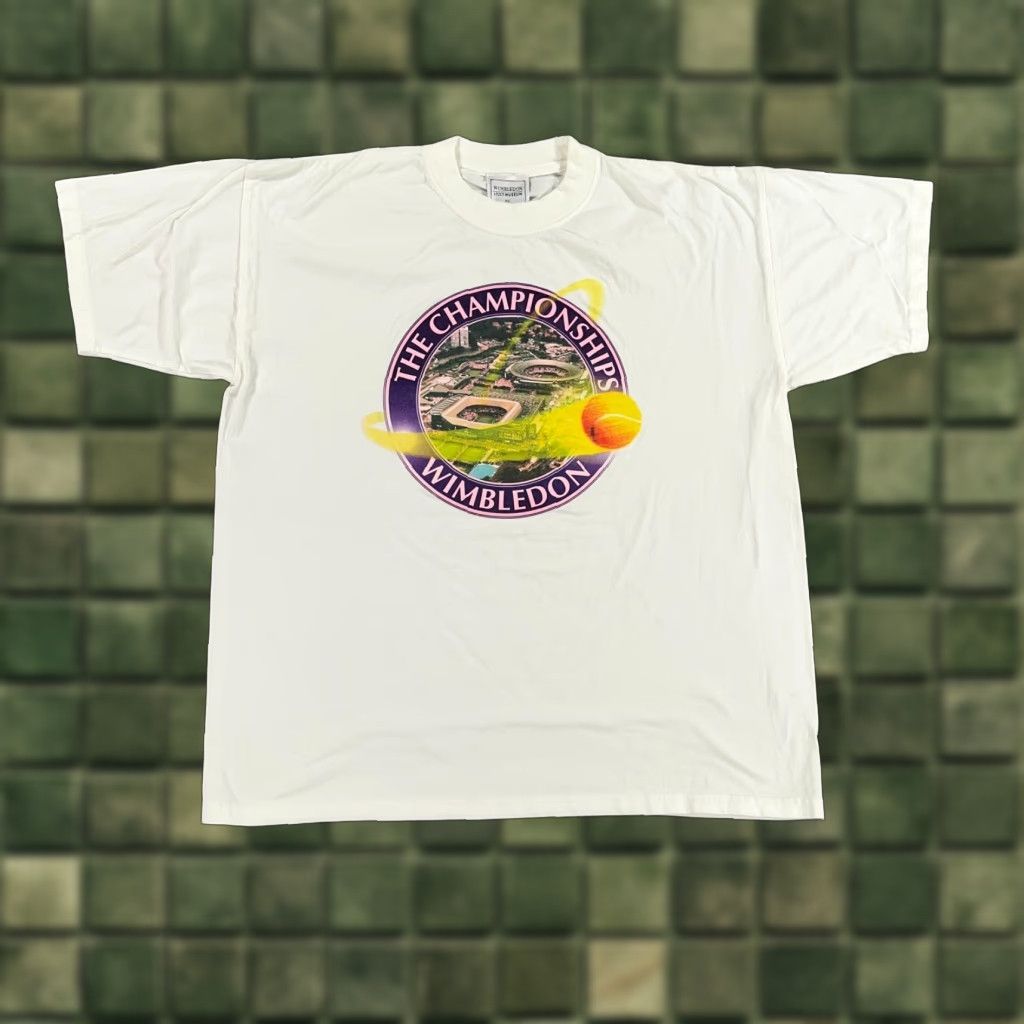 Logo 7 Vintage Wimbledon Shirt Mens Xl White Logo 90s Crewneck T Shirt Sports Art Hoodie, Sweatshirt | FlexRushtees.com