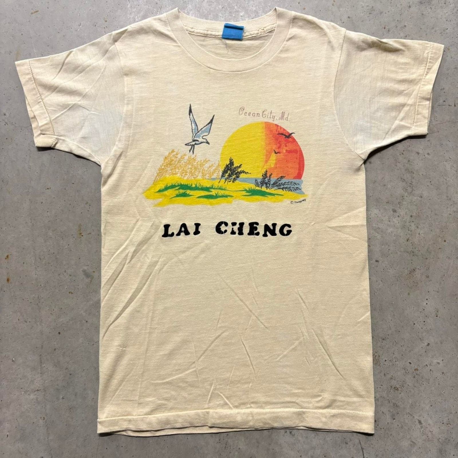 Crazy Vintage 70s Ocean City Maryland Summer Beach T Shirt