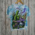 Blue Liquid Blue Shirt Mens M Blue Alice In Wonderland Tie Dye Hookah 2015 Mushroom Crew Neck