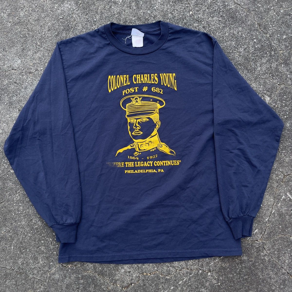 Vintage Col Charles Young Jerzees Long Sleeve Shirt