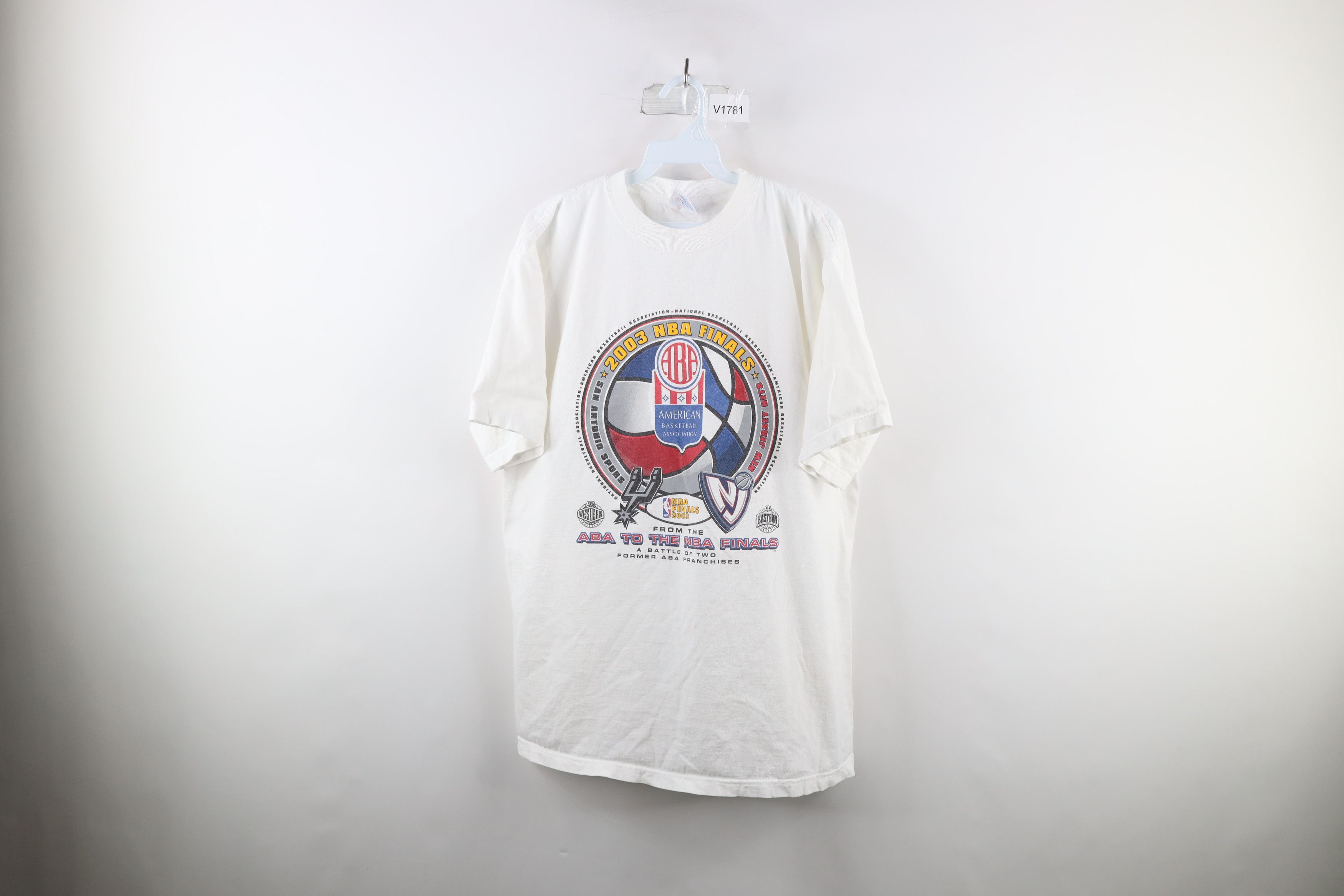 Vintage 2003 Spurs New Jersey Nets Basketball T Shirt