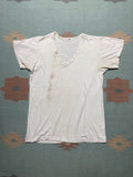Vintage 70s Blank White T Shirt V Neck Fruit Of Loom Grunge Medium