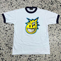 Ron English Collab Smiley Face Ringer Tee Hoodie, Sweatshirt | FlexRushtees.com