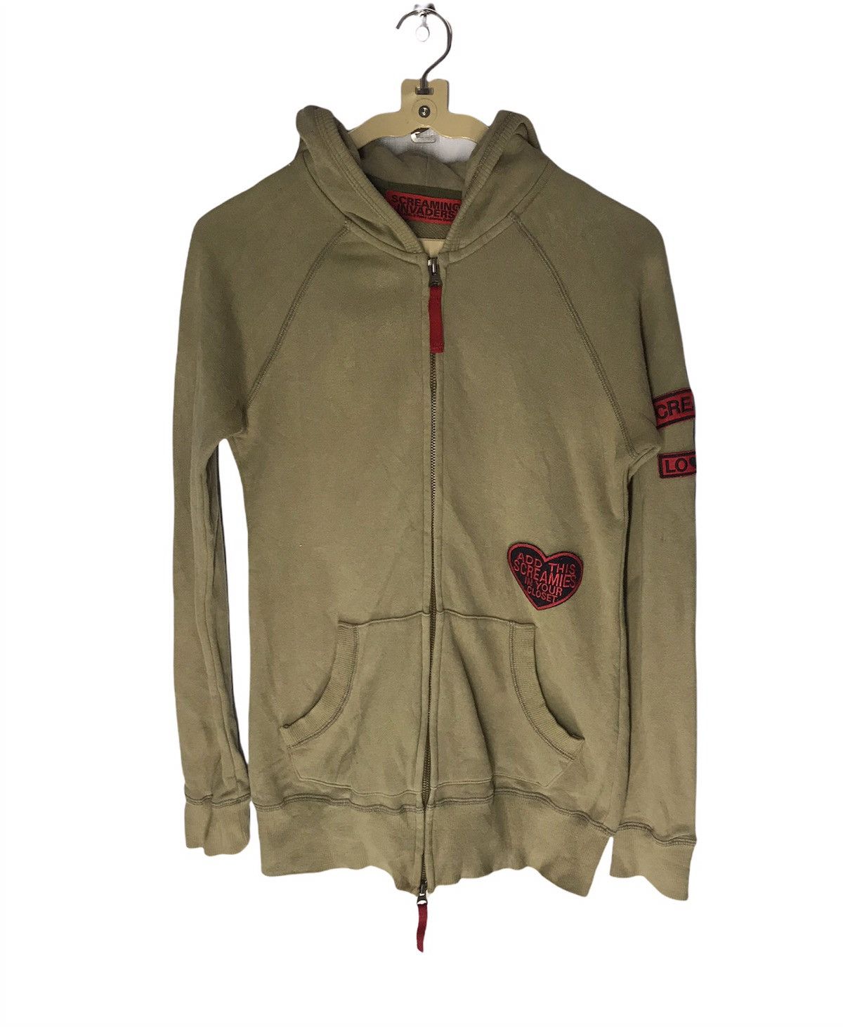 Japanese Brand Screaming Invaders Gold Label Zipper Hoodie With Patches