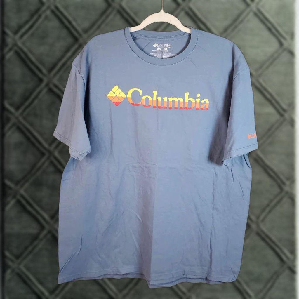Vintage Columbia T Shirt Mens 2xl Blue Grahpic Outdoors Fishing Hiking Casual Logo Ttg