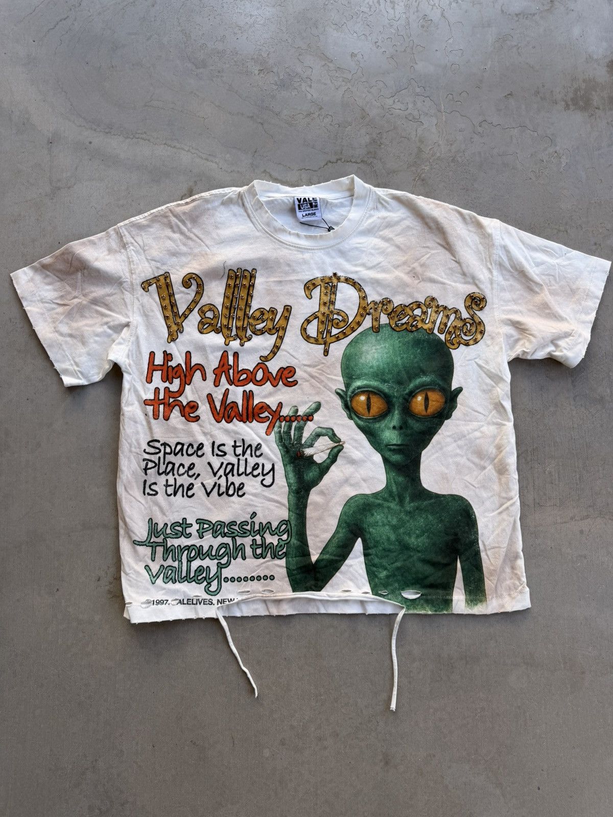 Vale Forever Area 14 Bling Tee Cream Large New Hoodie, Sweatshirt | FlexRushtees.com