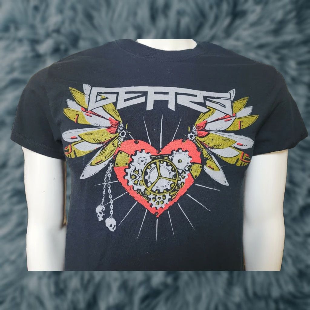 Gildan Gears T Shirt Small Miami Fl Nu Metal Rock Band Black Round Neck Short Sleeve Men Mens Gildan