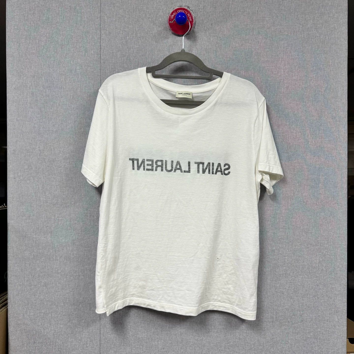 Saint Laurent Paris Ysl Reverse Slogan Short Sleeve T Shirt