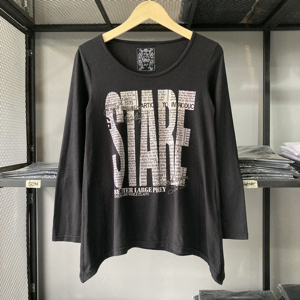 Vintage Japanese Y2k Gothic Grunge Style Stare Typography Tees Hoodie, Sweatshirt | FlexRushtees.com