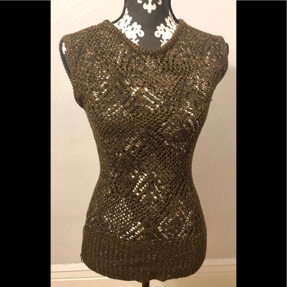 Designer Charlotte Russe Brown Gold Sleeveless Sweater S T-Shirts, Hoodie, Sweatshirt | AU16VibeMintTees.com