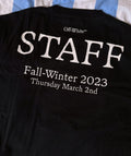 White Off White Paris Fashion Week Staff Tee Hoodie, Sweatshirt | FlexRushtees.com