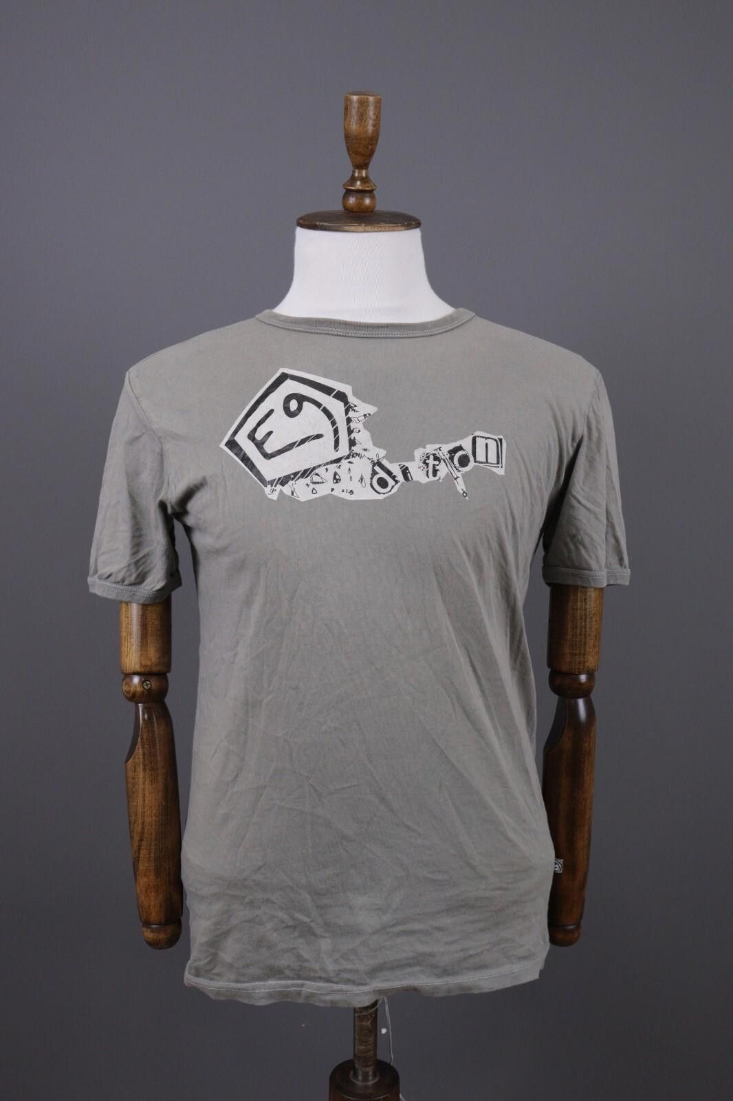 Designer E9 Gray Big Logo Short Sleeve Summer T Shirt Size M Hoodie, Sweatshirt | FlexRushtees.com