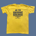 Vintage Screen Stars Are You Surviving Bachelorhood T Shirt Xl Yellow Men 80s Graphic Tee Sh Hoodie, Sweatshirt