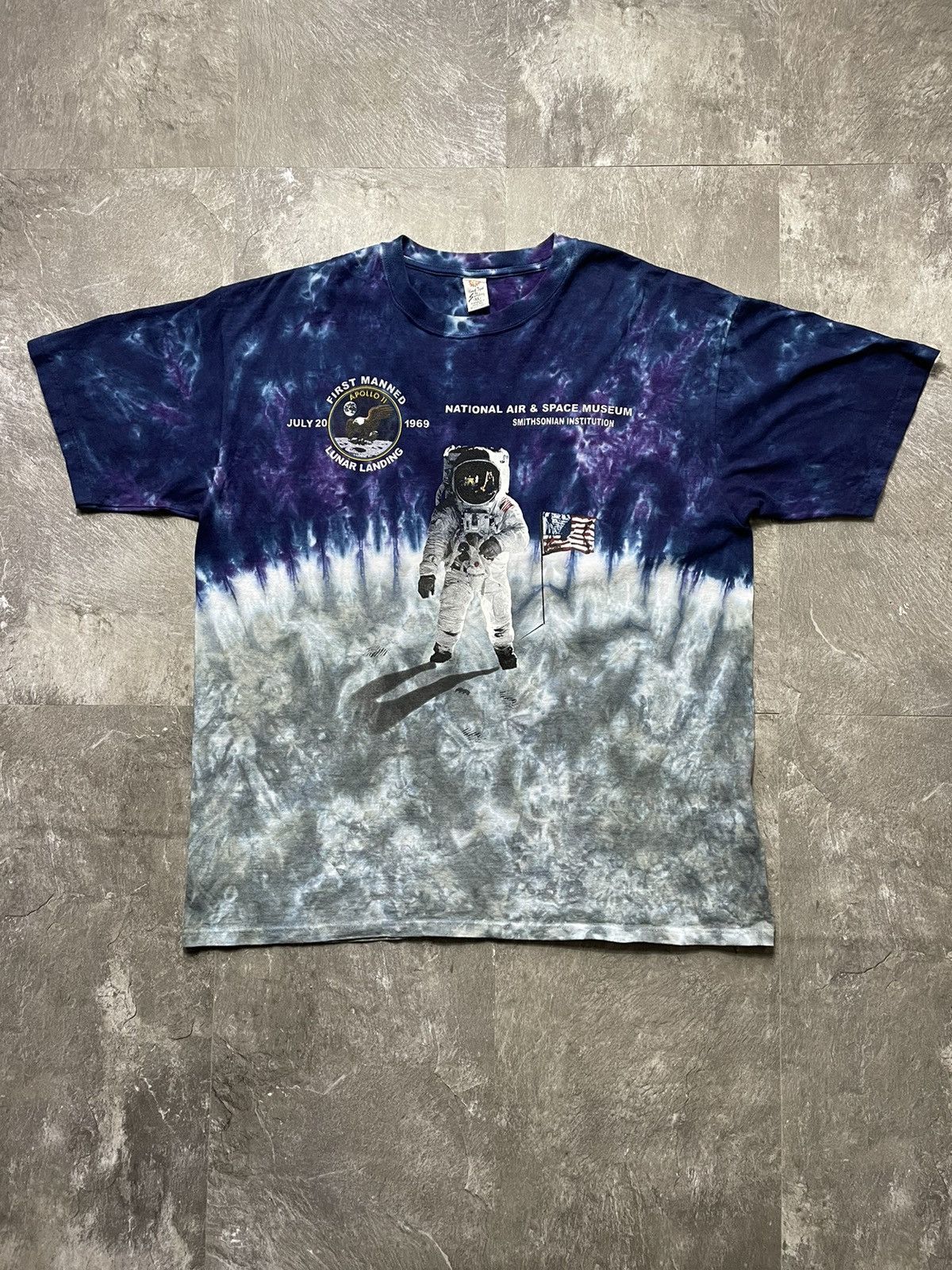 Vintage Apollo 11 T Shirt First Manned Astronaut Xl Tie Dye
