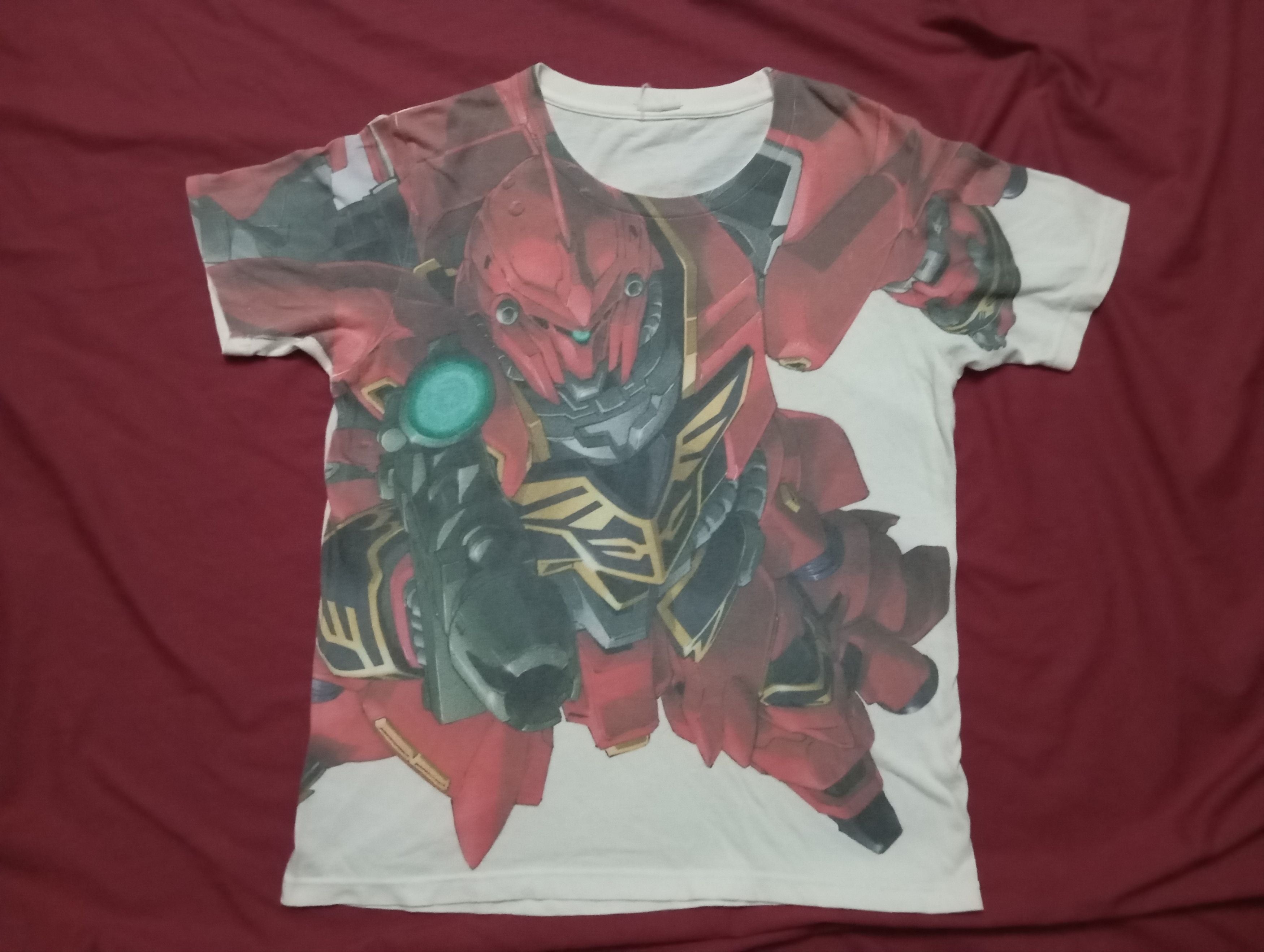 Japanese Brand Gundam Unicorn Sinanju Tshirt Cospa Anime Big Print
