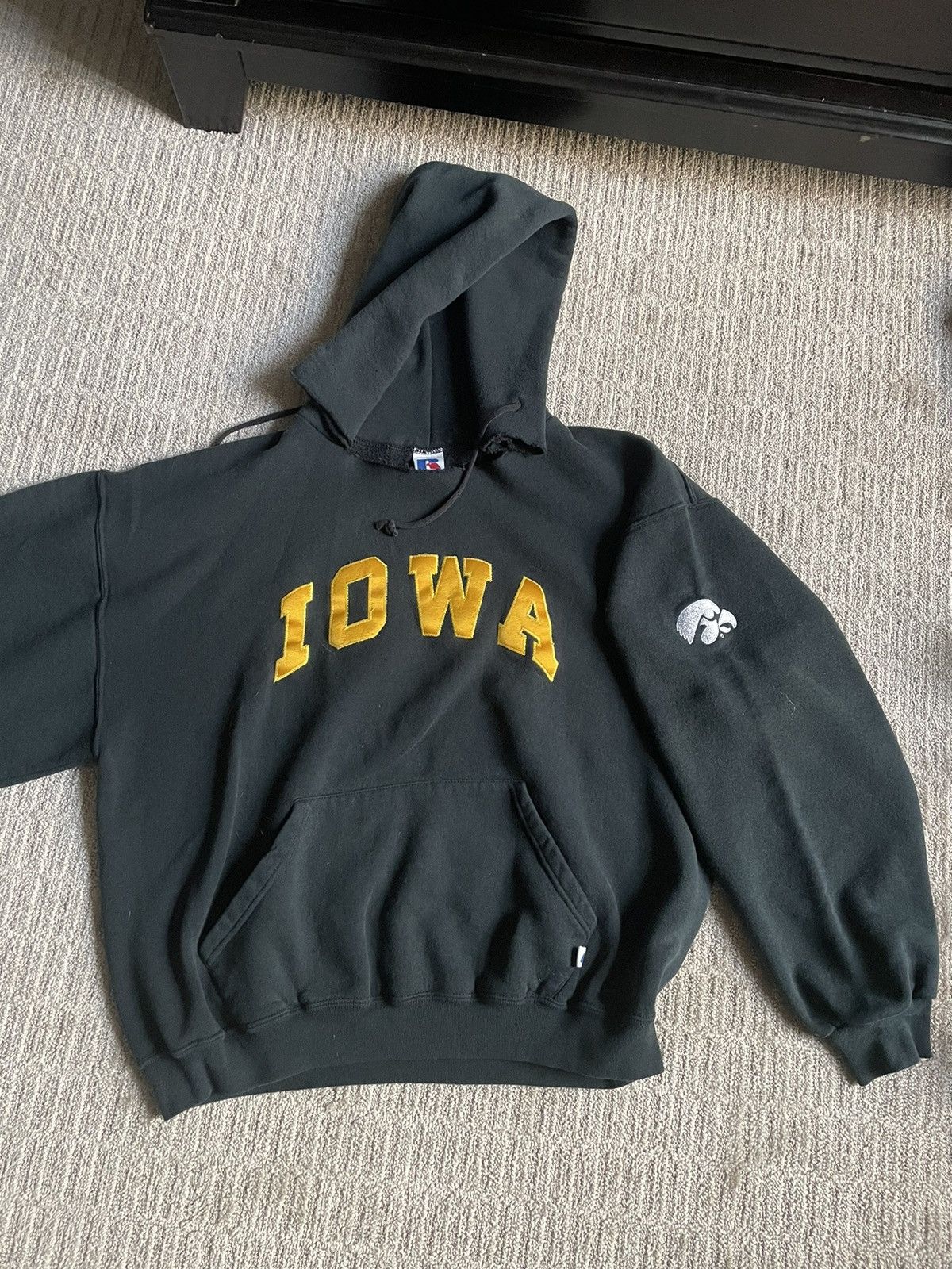 Vintage 90s Russel Iowa Full Embroidered Hoodie