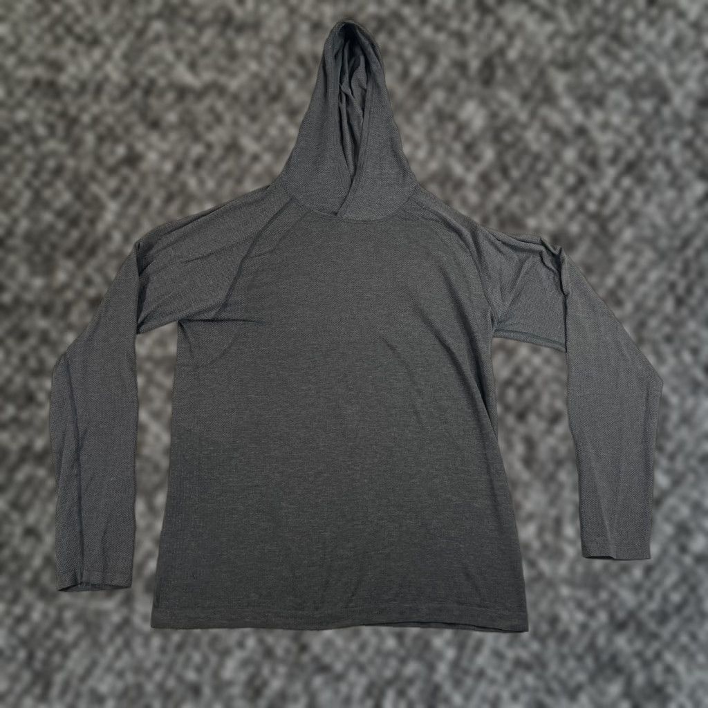 Lululemon Hoodie Pullover Mens M Charcoal Gray 2 0 Vent Tech Hooded Activewear Soft Logo W
