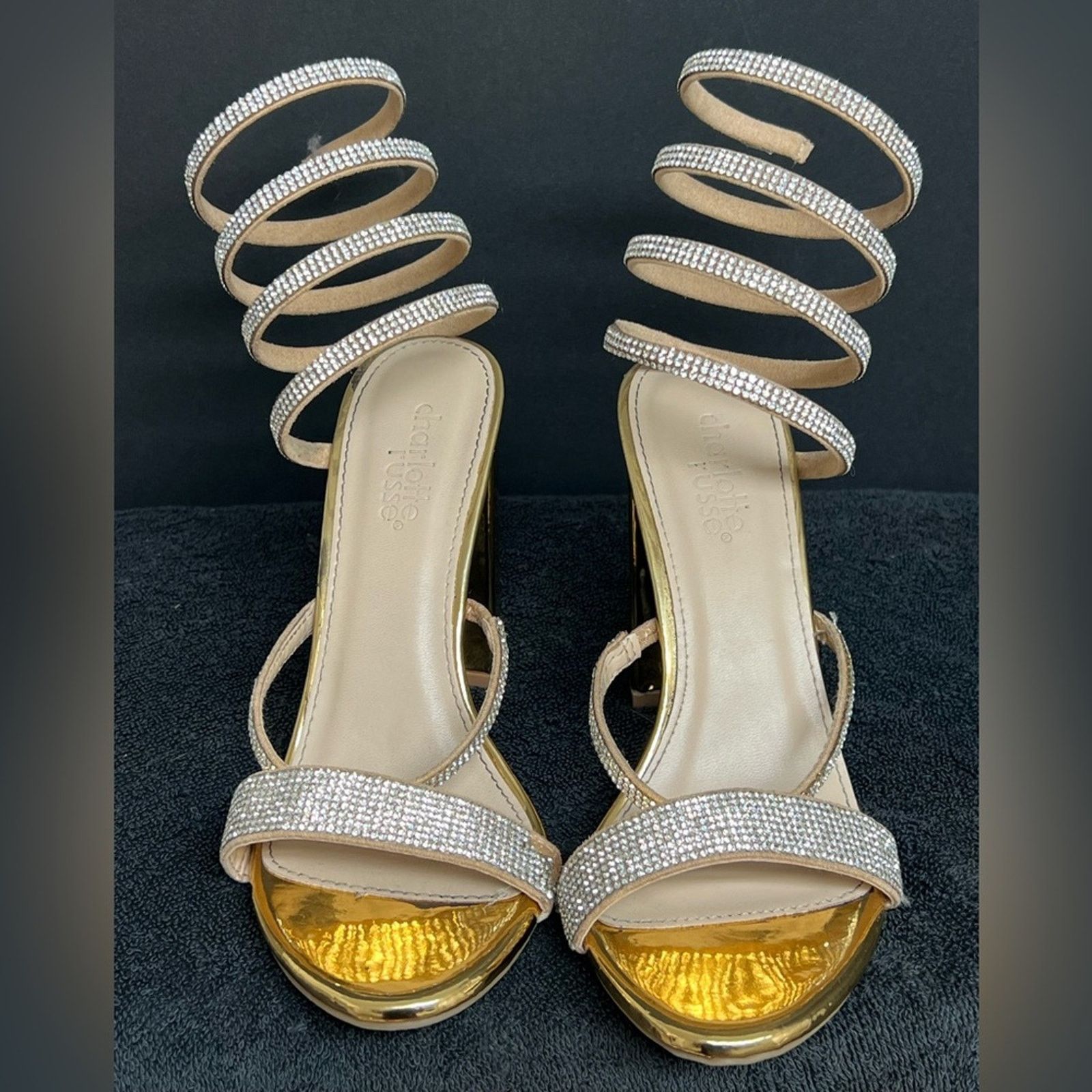 Other Charlotte Russe Strappy Spiral Block Heel Shoes Sz 6 Gold T-Shirts, Hoodie, Sweatshirt | AU16VibeMintTees.com