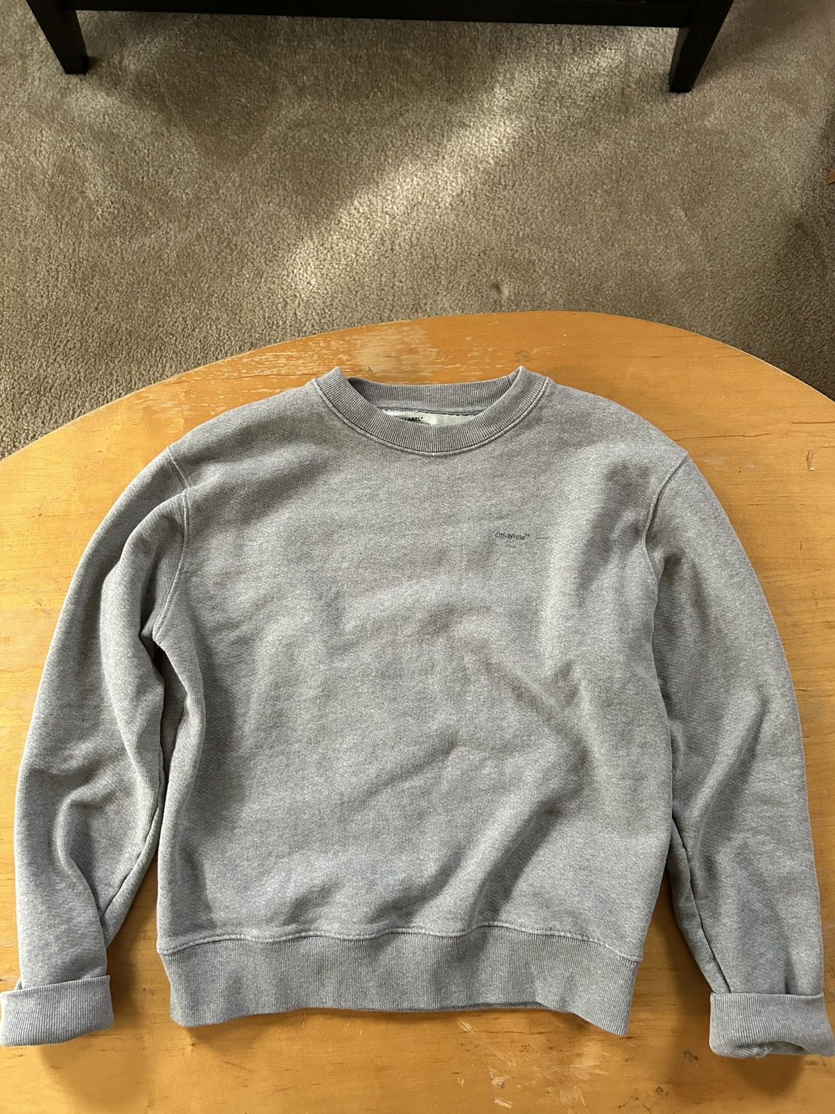 White Rare Off White Main Label 2013 Grey Crewneck Sweatshirt T-Shirts, Hoodie | FlexRushtees.com
