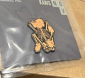 Kaws Fortnite Skeleton Pin Orange Enamel
