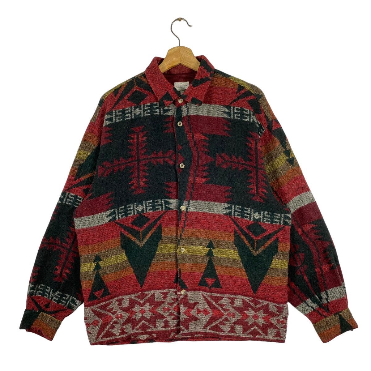 United Colors Of Benetton Vintage 90s United Colors Of Benetton Aztec Wool Shirt