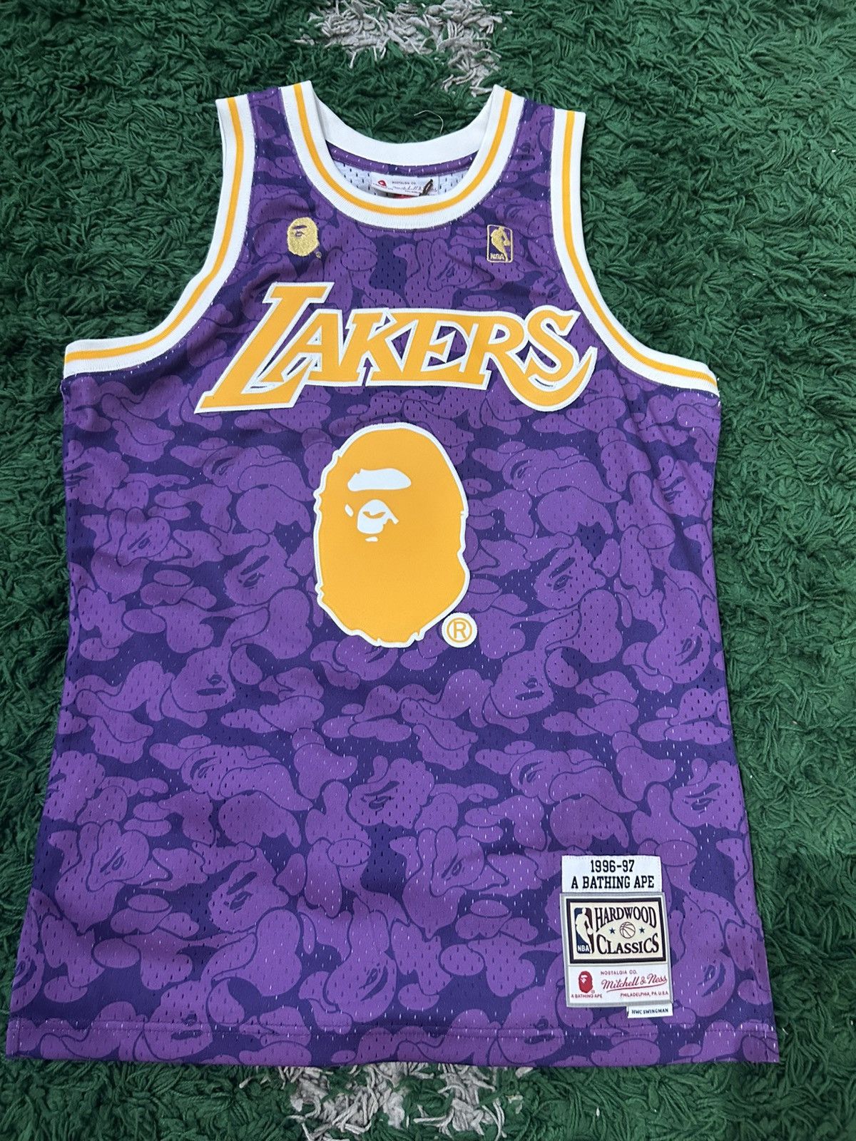 Mitchell Ness X Nba Bape Laker Jersey T-Shirts, Hoodie, Sweatshirt | FlexRushtees.com