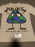 Palace Globerone Tee Grey Size Medium Hoodie, Sweatshirt | FlexRushtees.com