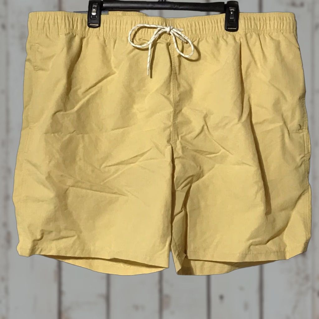 Vintage Goodfellow Co Big Tall Swim Trunks 2xl Yellow 7in Inseam Outdoor Mens