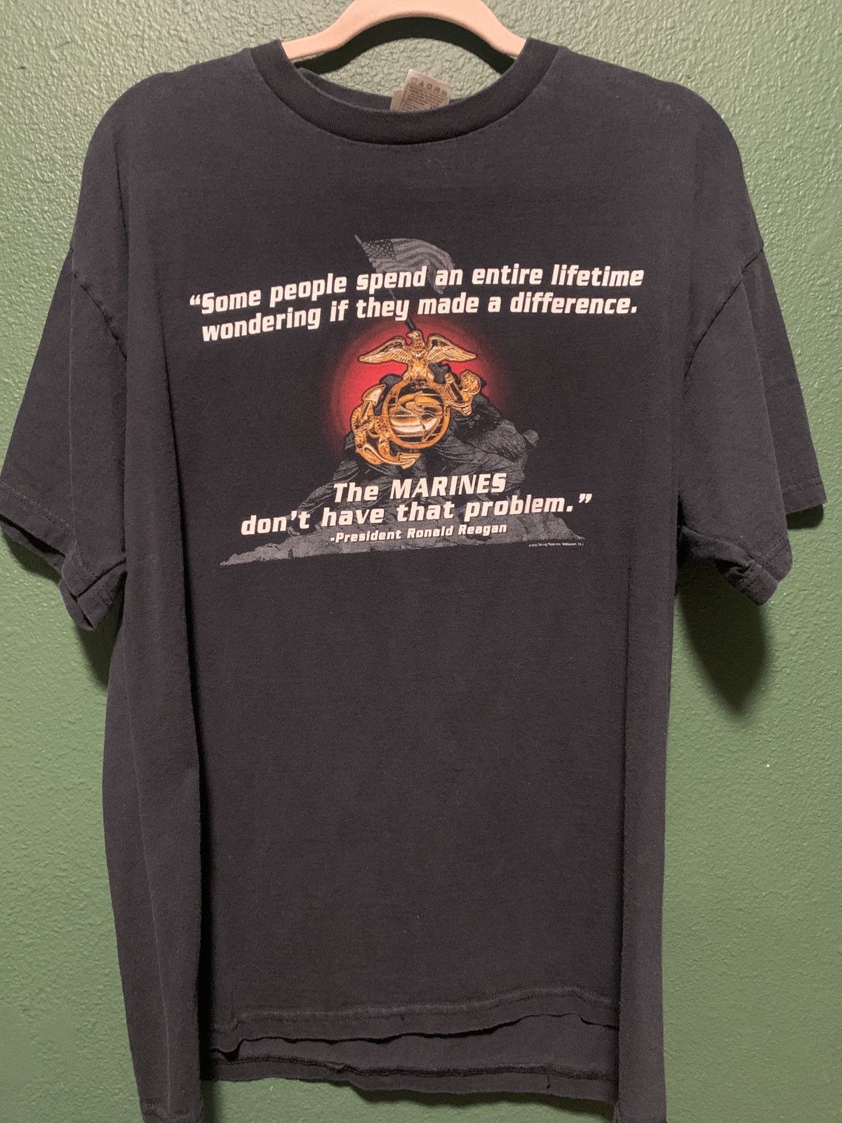 Vintage 2002 Ronald Reagan Marine Quote Tee Hoodie, Sweatshirt | FlexRushtees.com