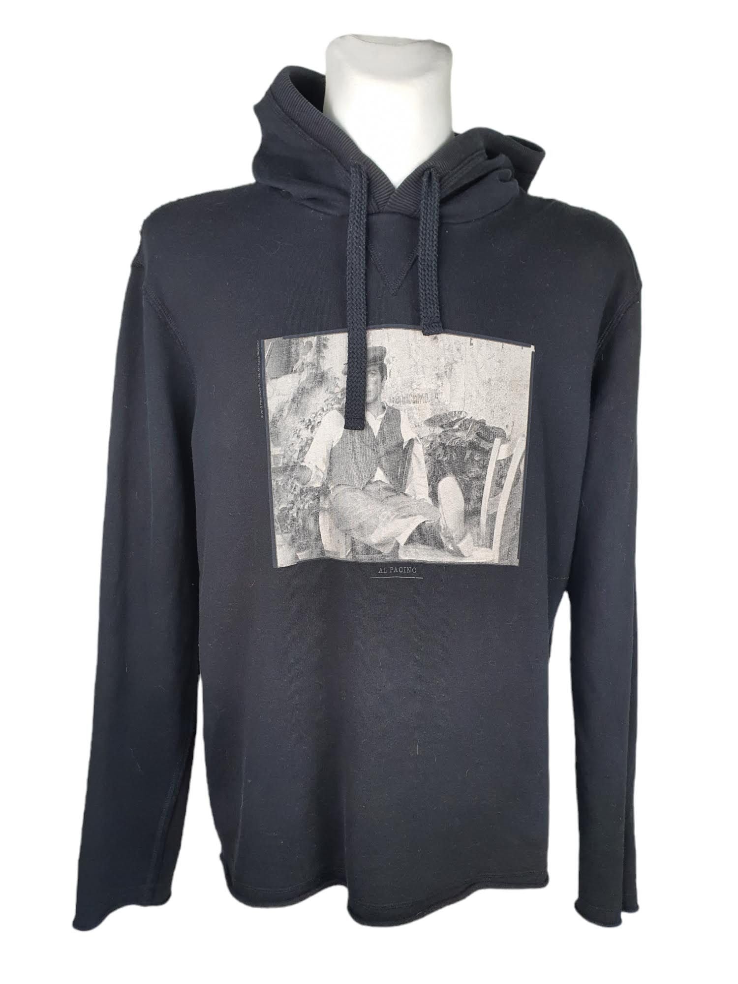 Dolce Gabbana Al Pacino Scarface Black Washed Hoodie Size 50