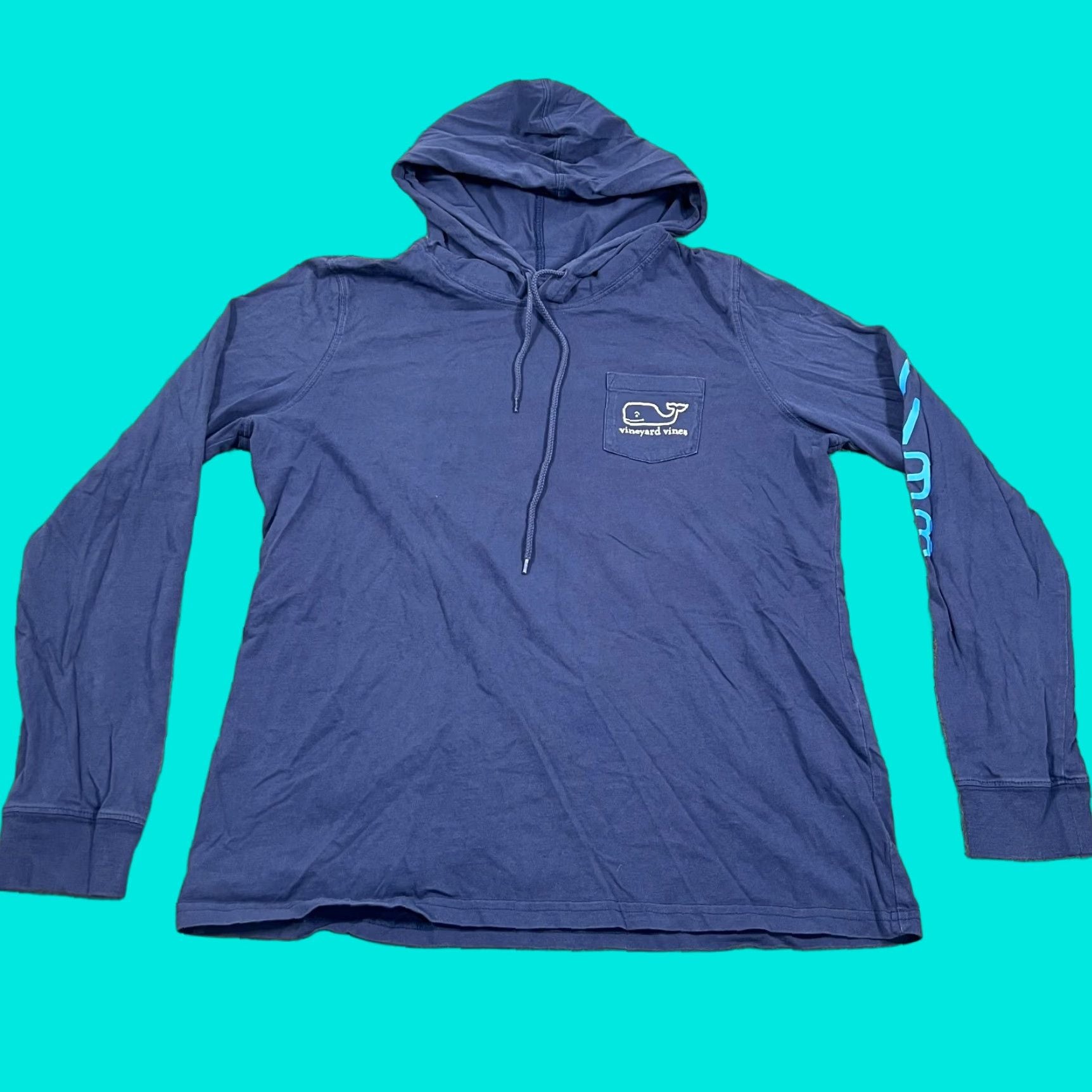 Vines Vineyard Vines Hoodie American Flag Long Sleeve T Shirt Men S Medium Blue