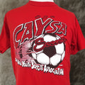 Jerzees Vintage Youth Soccer T Shirt Unisex Adult Large Red 90s Cape Area Missouri Made Soccer Tee Hoodie, Sweatshirt