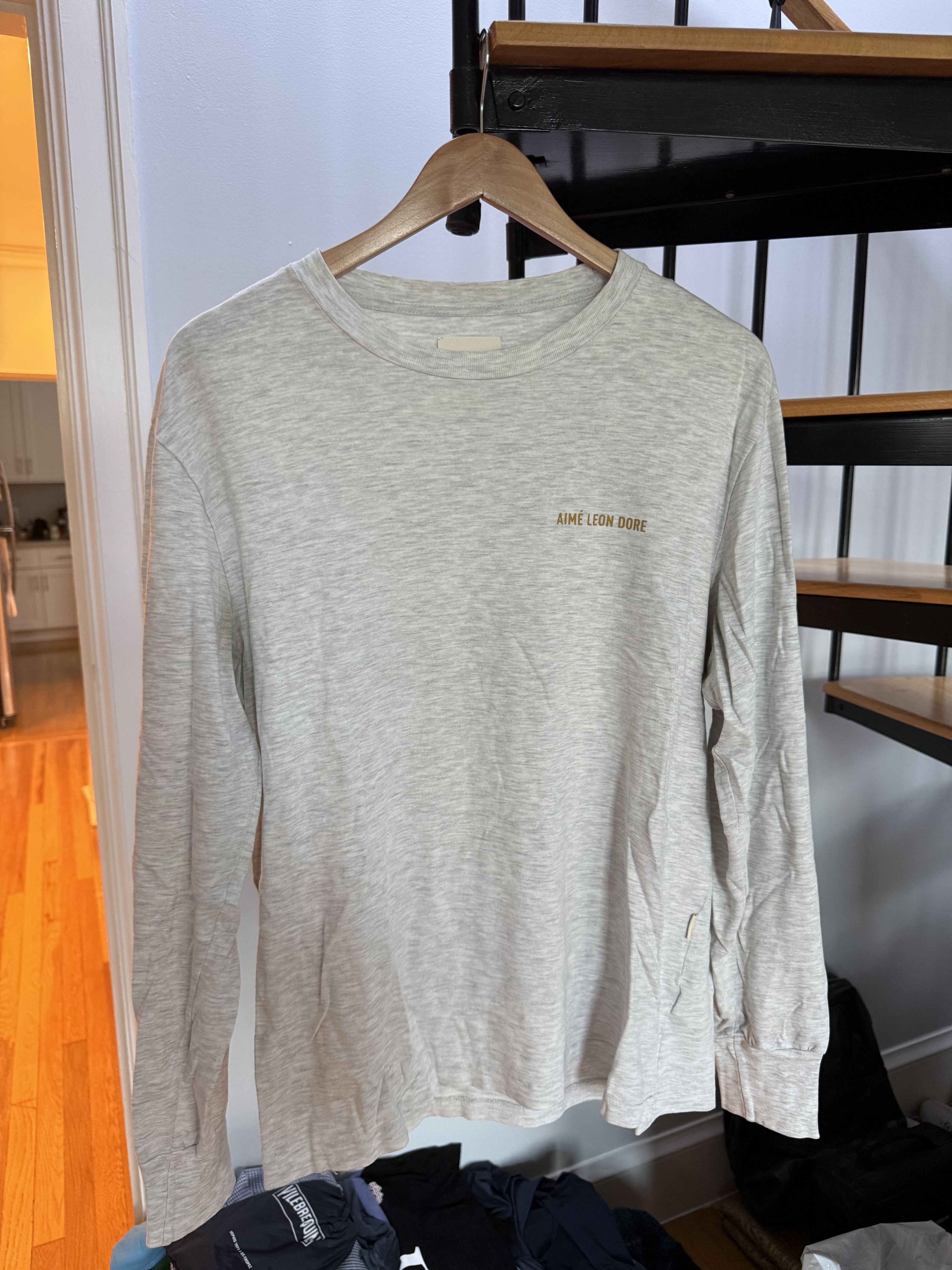 Leon Dore Aime Leon Dore Long Sleeve T Shirt Heather Grey Medium
