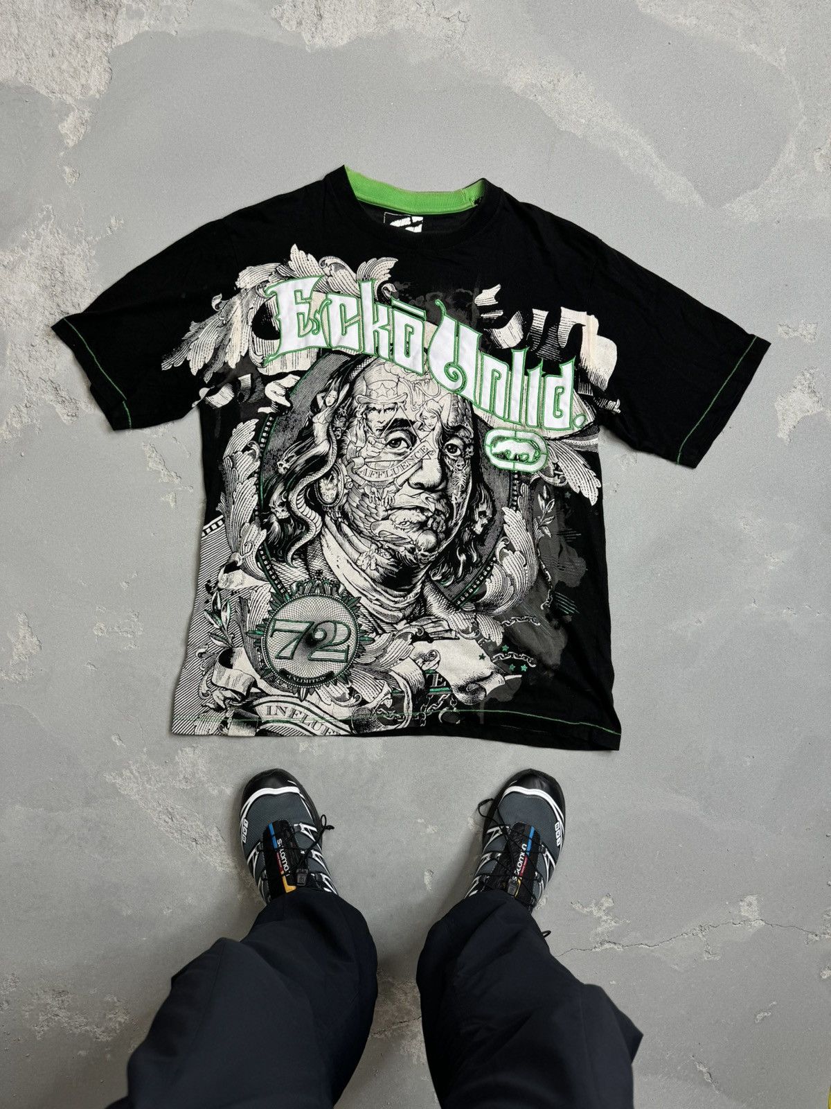 Vintage Ecko Unltd T Shirt Franklin One Hundreds Dollars Hoodie, Sweatshirt | FlexRushtees.com