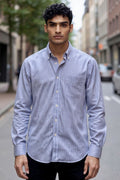 Faconnable French Blue Oxford Shirt Hoodie, Sweatshirt | FlexRushtees.com