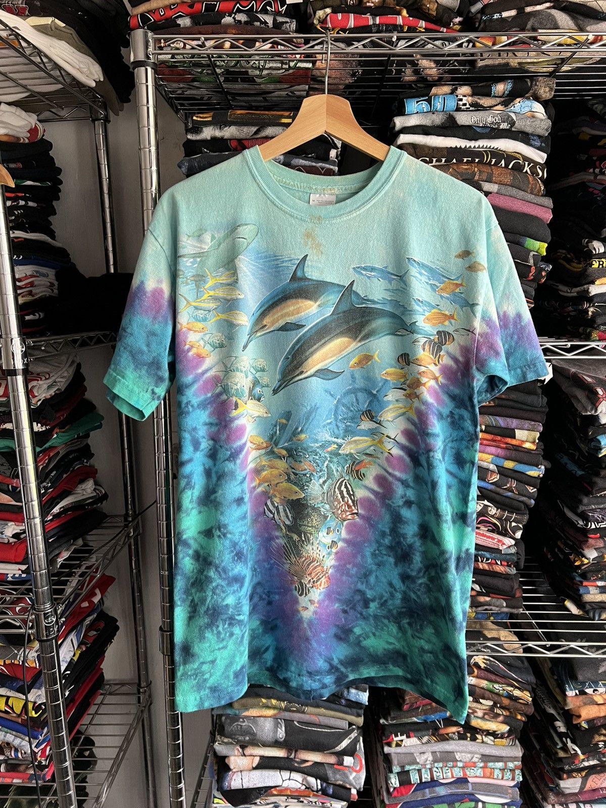 Vintage 2000 Nature Art Tie Dye Sea Ocean Tee