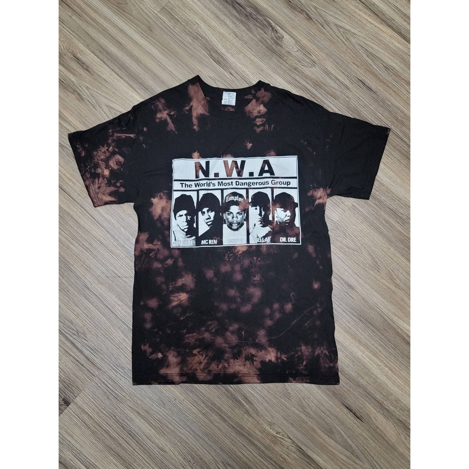 Aaa Nwa Custom Bleach Dyed T Shirt Hoodie, Sweatshirt | FlexRushtees.com