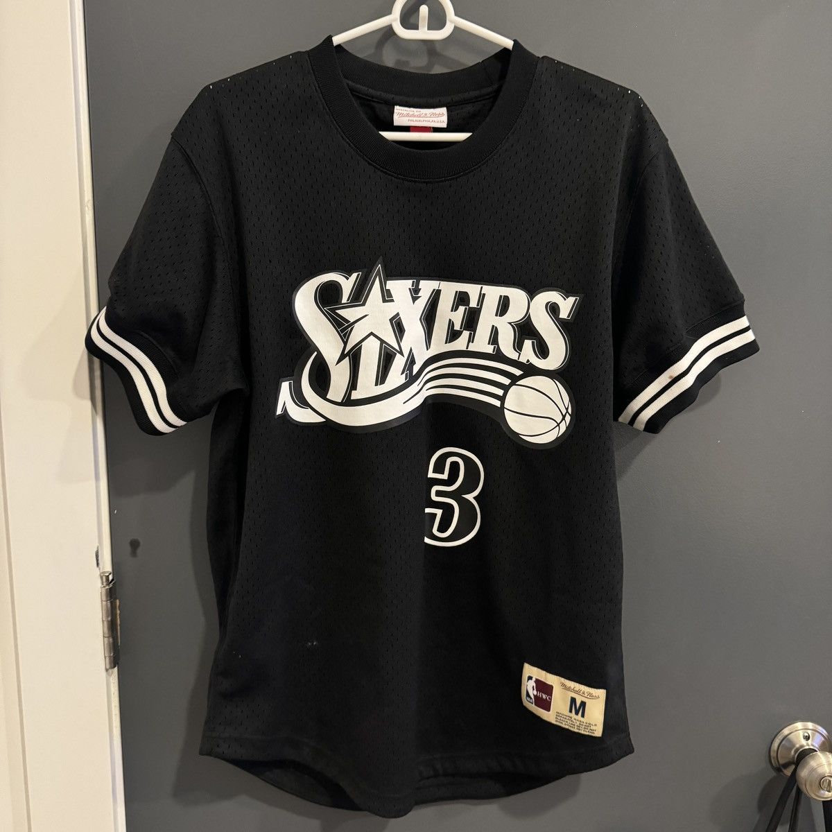 Mitchell Ness Allen Iverson Sixers Baseball Jersey