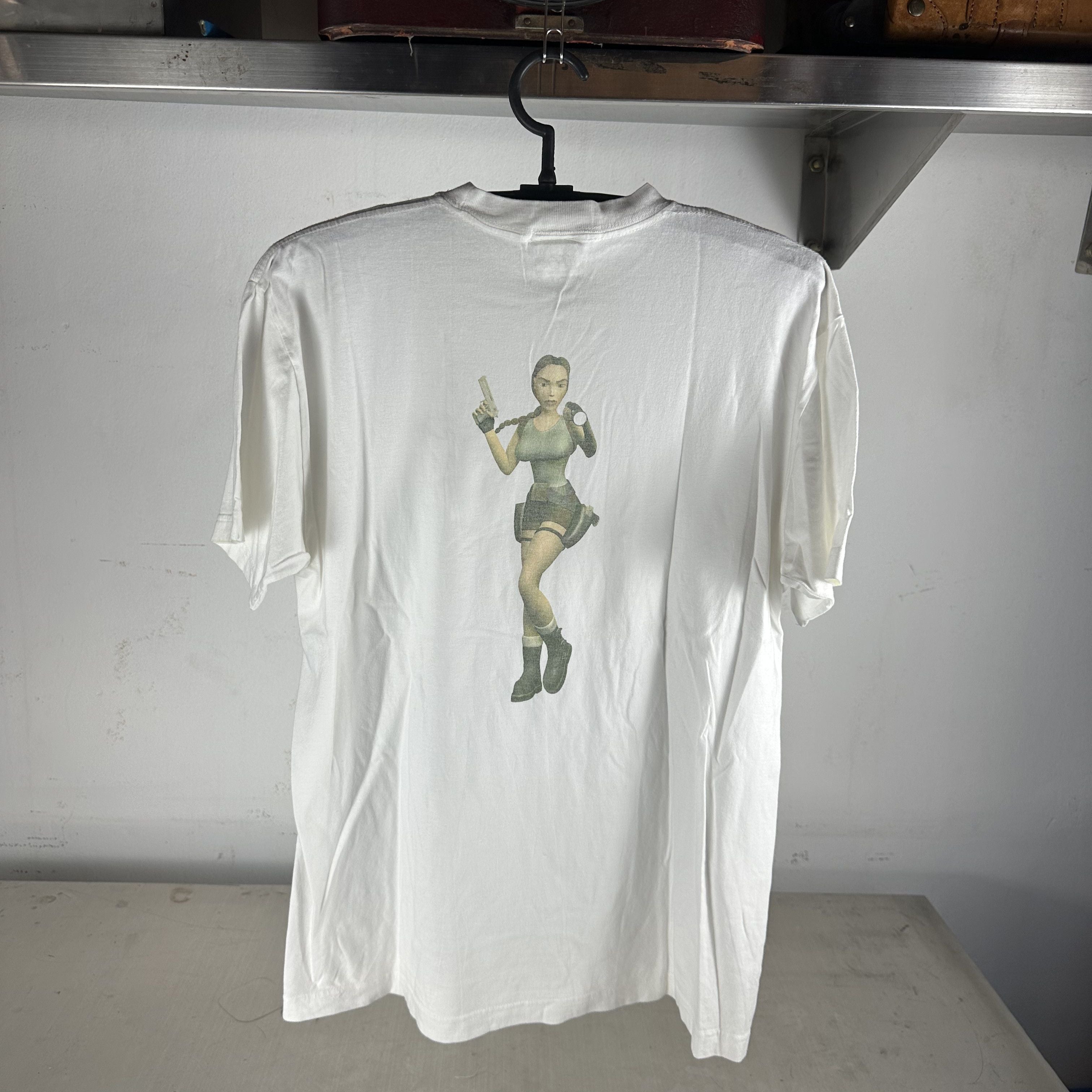 Vintage 2000s Lara Croft Tomb Raider Video Game Double Sided T Shirt
