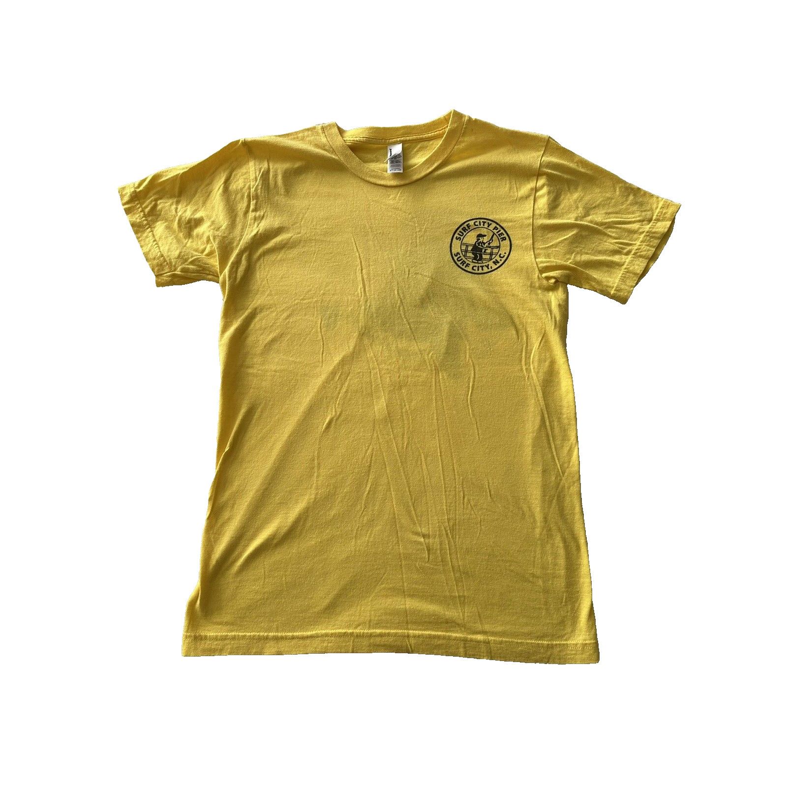 Other Surf City Pier Nc Tropical Yellow Tee Small Sea Turtle Back
