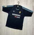 Vintage Real Madrid Soccer Tee Navy Siemens Size L Hoodie, Sweatshirt | FlexRushtees.com