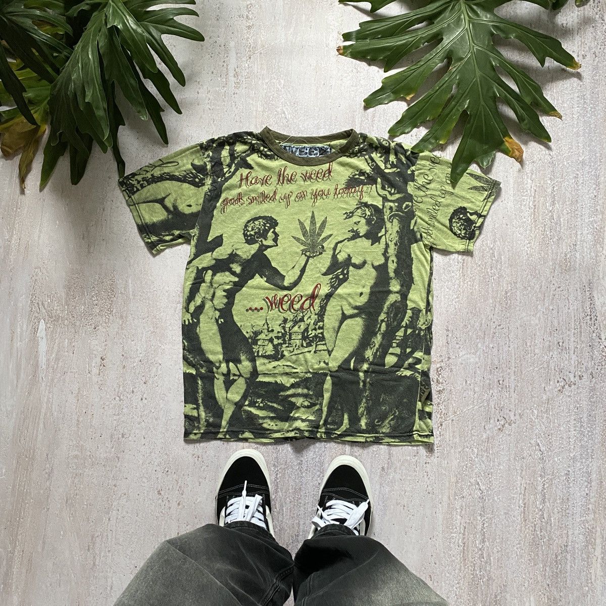 Other Vintage Y2k Weed Adam And Eve Amazing Art Humor Tee 214 Hoodie, Sweatshirt | FlexRushtees.com